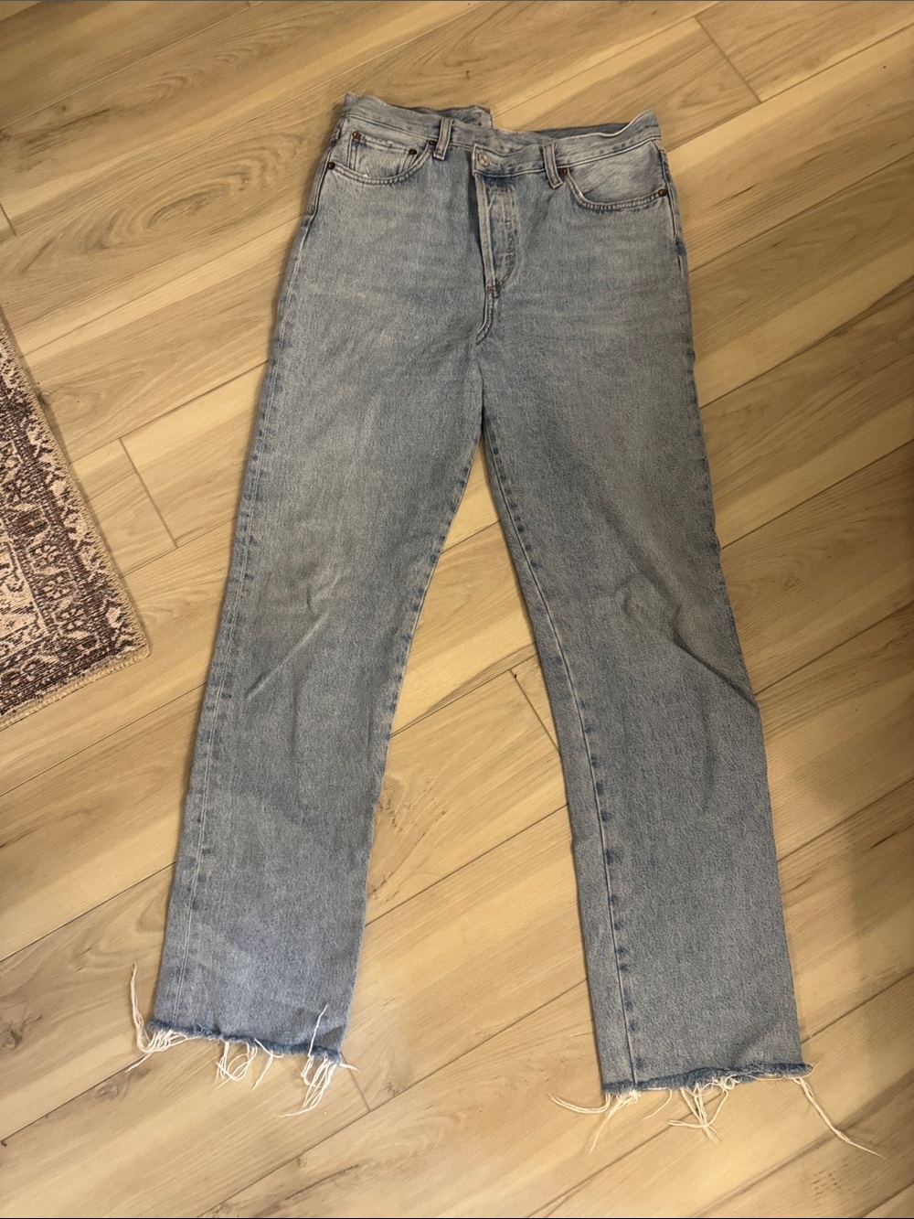 Agolde Light Wash Straight Leg Jeans